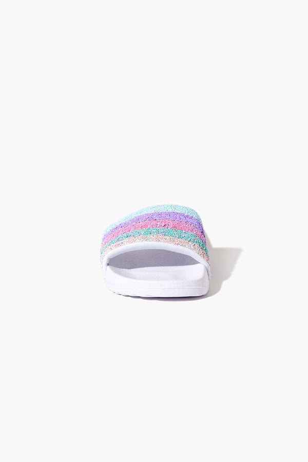 Forever 21 Girls Striped Sequin Slides (Kids)
