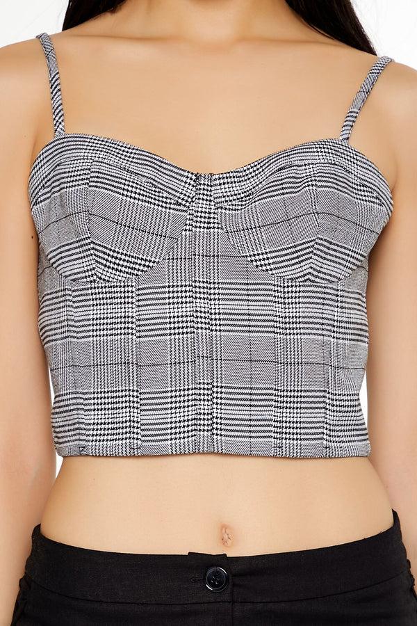 Forever 21 Glen Plaid Sweetheart Bustier Cami