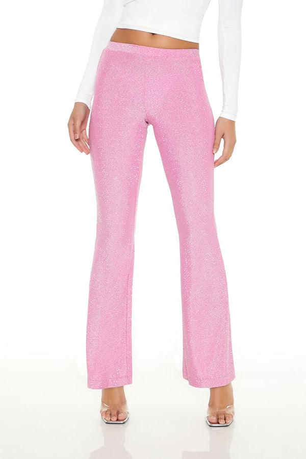 Forever 21 Glitter High-Rise Flare Pants