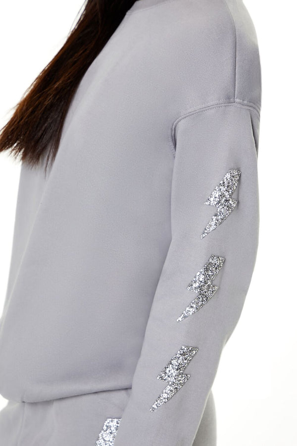 Forever 21 Glitter Lightning Bolt Pullover