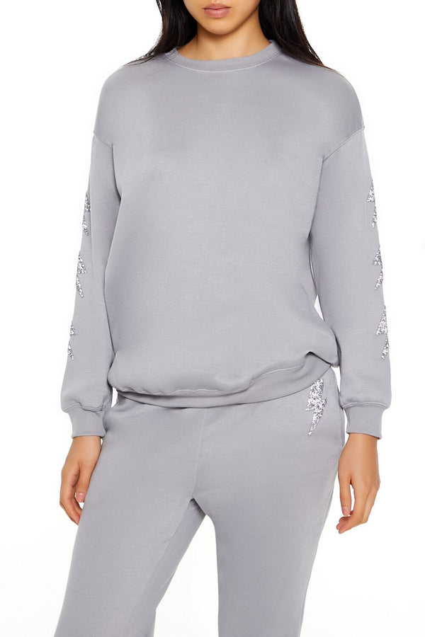 forever 21 Glitter Lightning Bolt Pullover