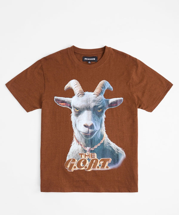 forever 21 Goat Rhinestone Short Sleeve Tee - Brown