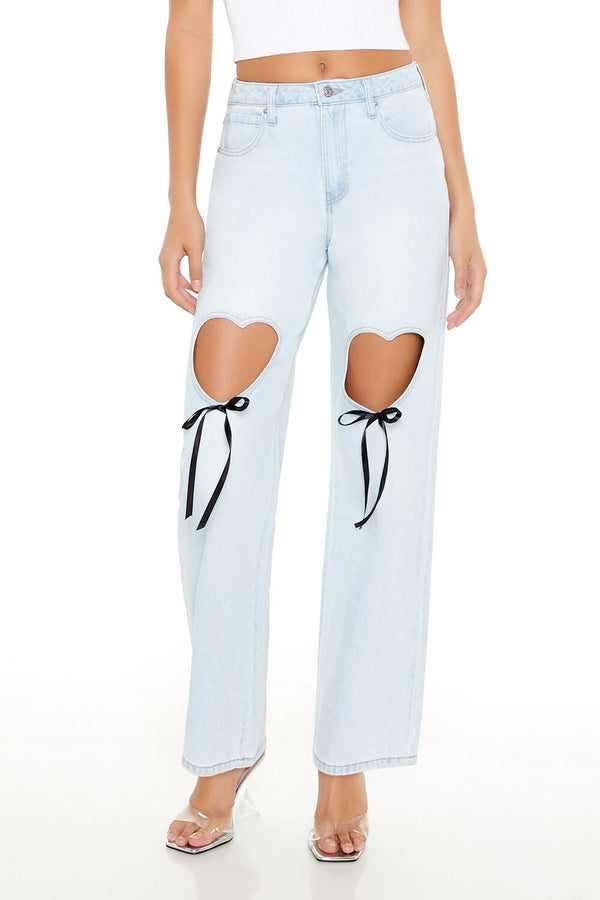 Forever 21 Heart Cutout High-Rise Jeans
