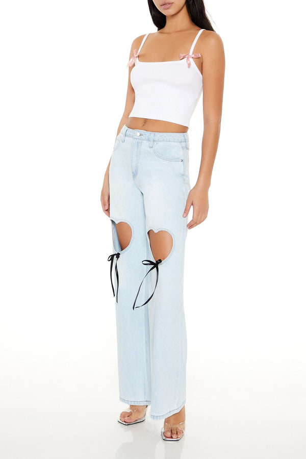 Forever 21 Heart Cutout High-Rise Jeans