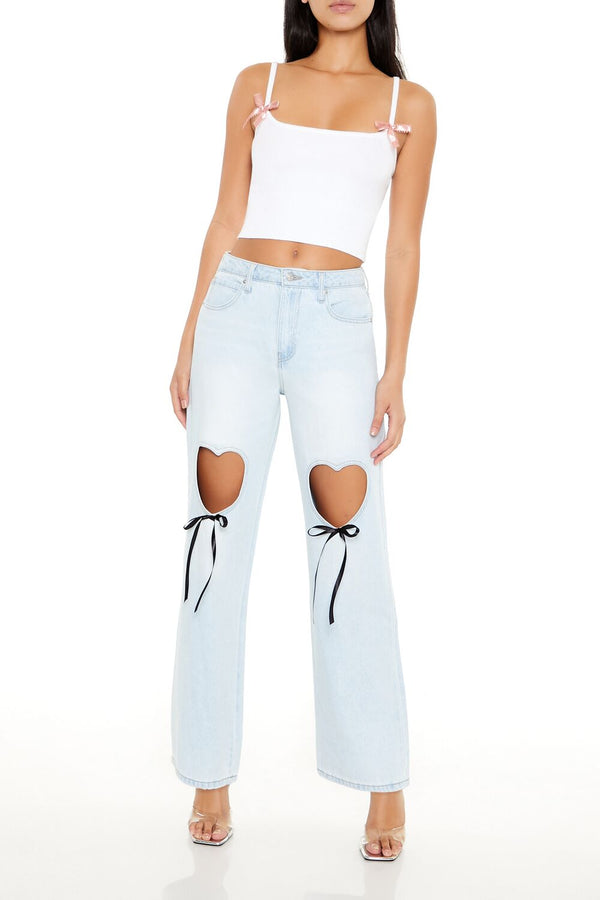 forever 21 Heart Cutout High-Rise Jeans