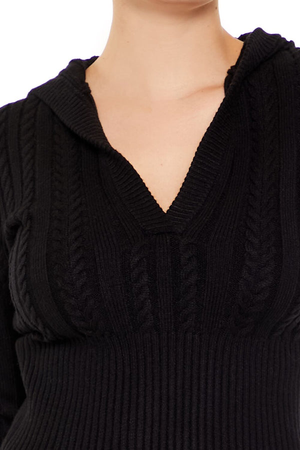 Forever 21 Hooded Cable Knit Sweater