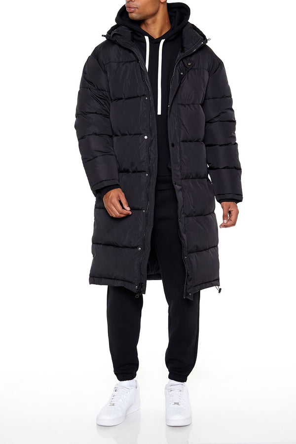 Forever 21 Hooded Longline Puffer Jacket