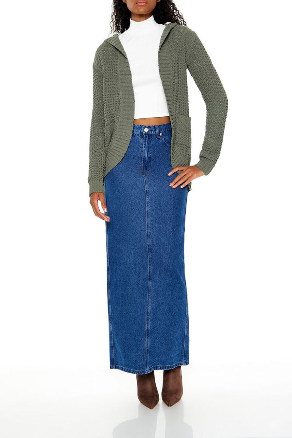 Forever 21 Hooded Open-Front Cardigan Sweater