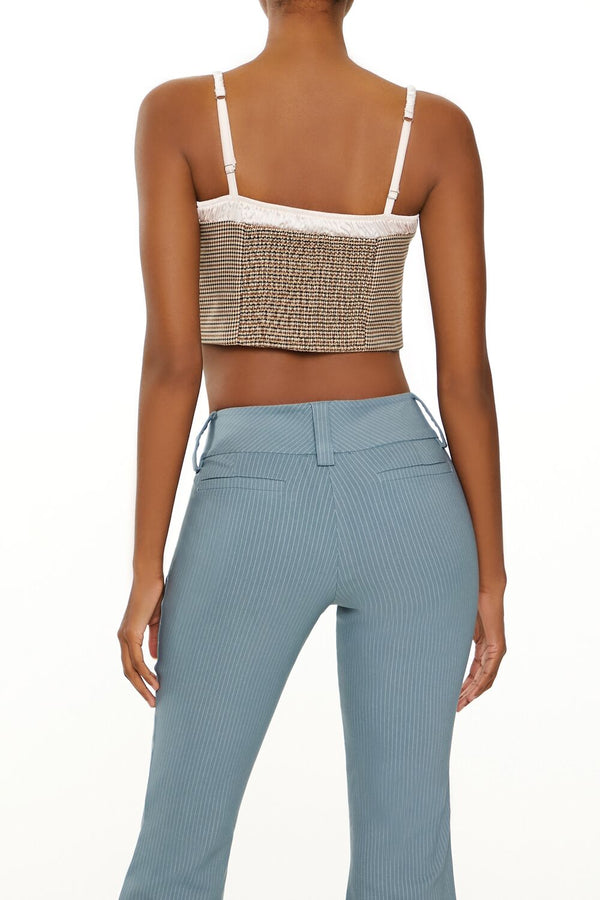 Forever 21 Houndstooth Cropped Bustier Cami