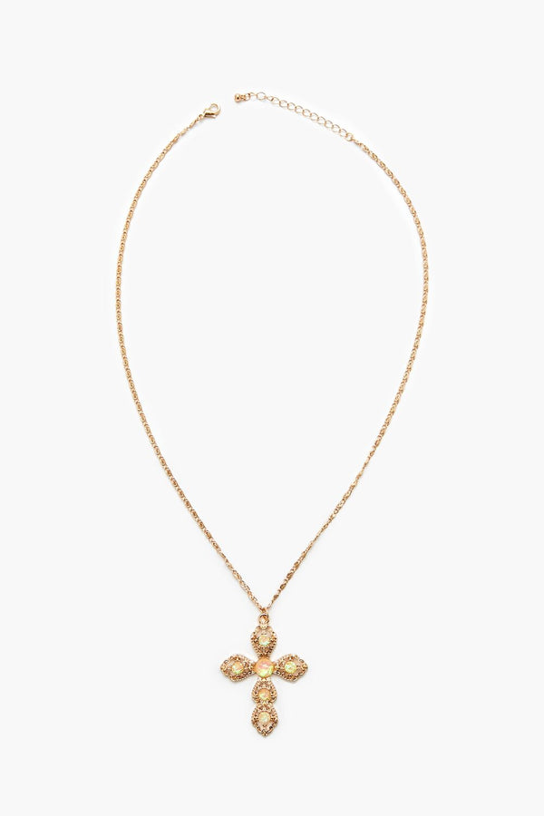 forever 21 Iridescent Cross Pendant Necklace
