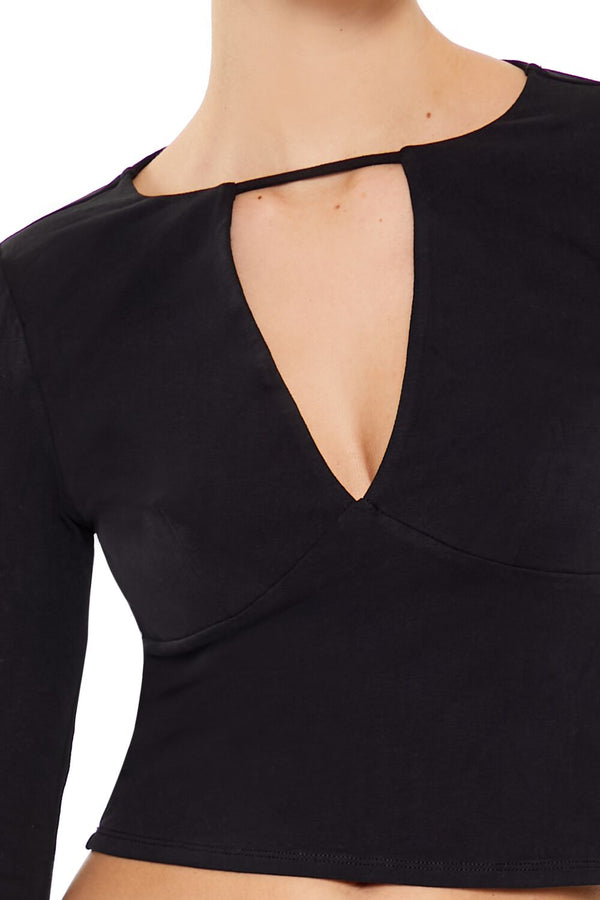 Forever 21 Jersey Knit Cutout Crop Top