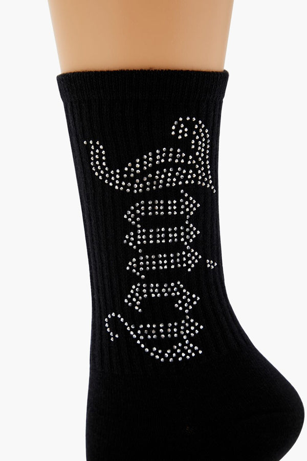 Forever 21 Juicy Couture Rhinestone Crew Socks