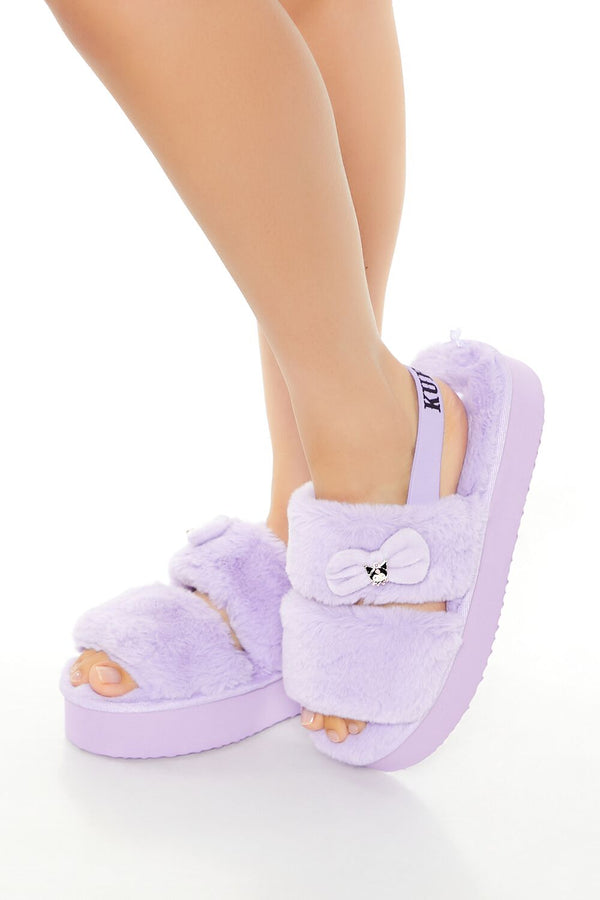 forever 21 Kuromi Faux Fur House Slippers