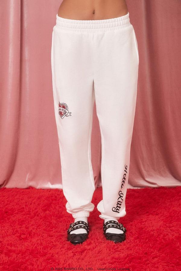 Forever 21 Lace Heart Hello Kitty Joggers