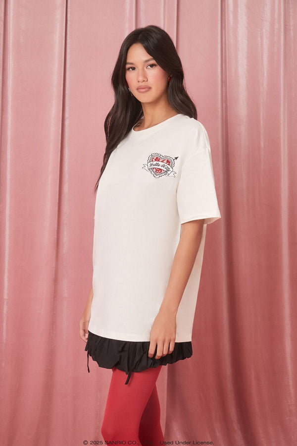Forever 21 Lace Heart Hello Kitty Tee