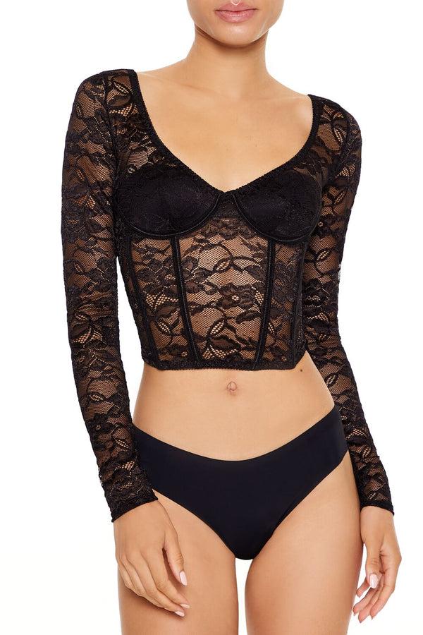 forever 21 Lace Lingerie Corset Crop Top