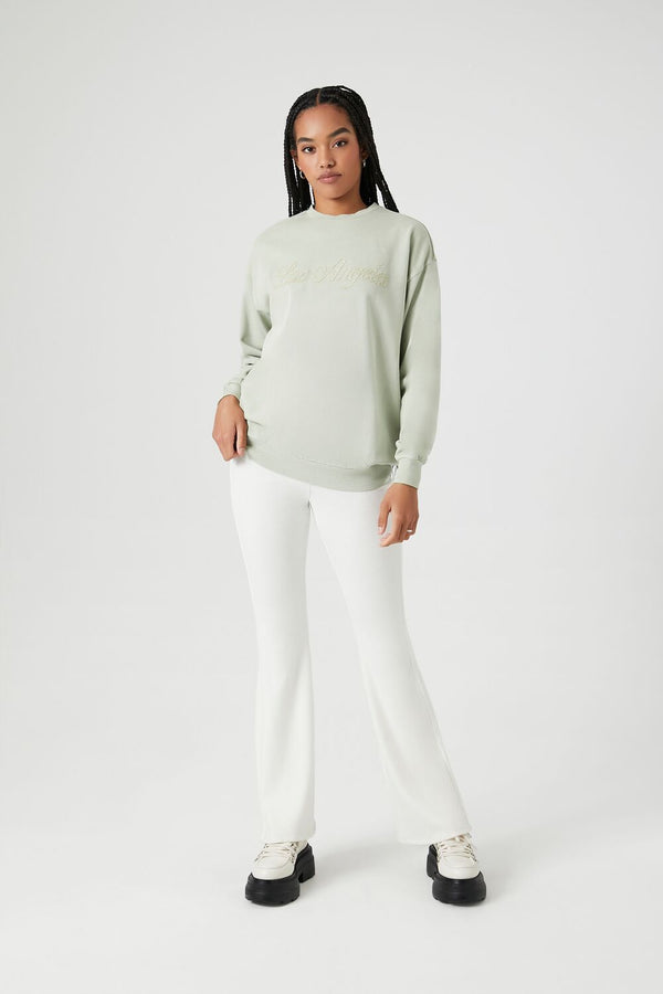 forever 21 Lace Los Angeles Drop-Sleeve Pullover