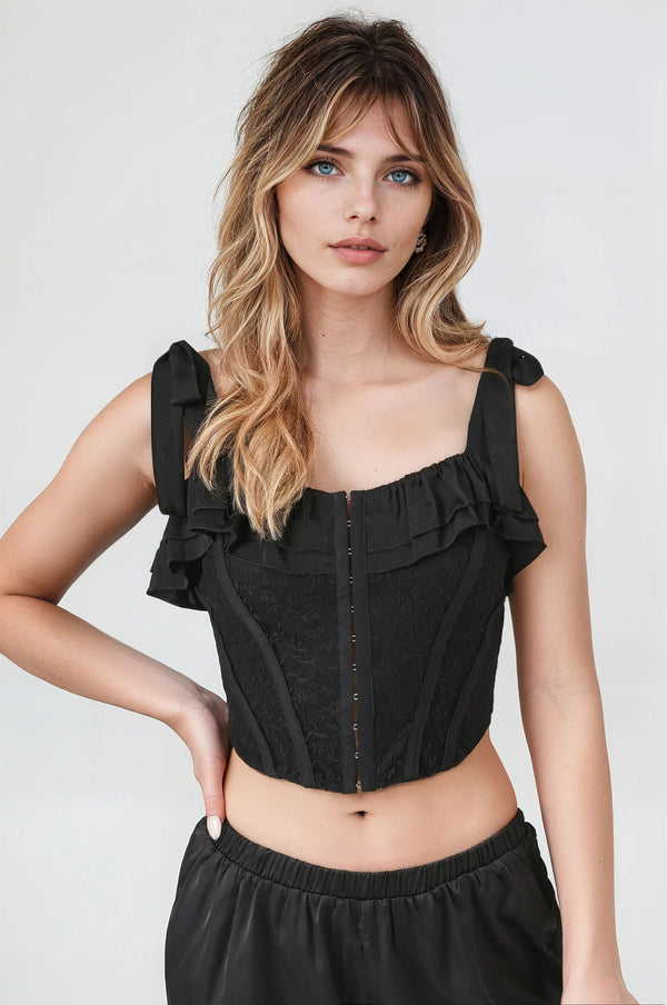 forever 21 Lace Tie-Strap Corset Top
