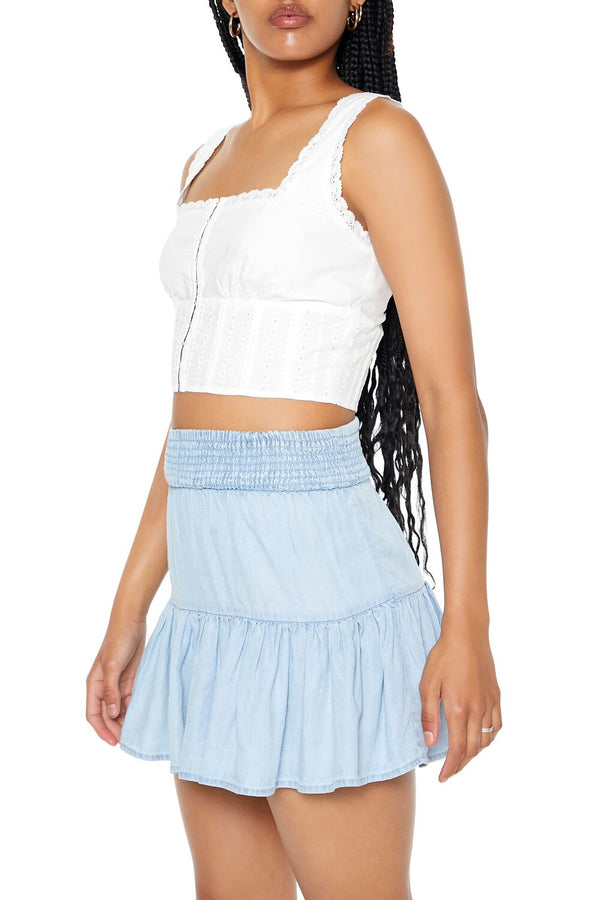 Forever 21 Lace-Trim Corset Crop Top
