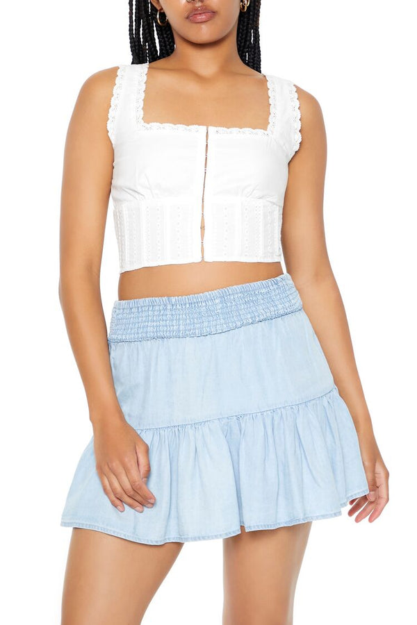 forever 21 Lace-Trim Corset Crop Top