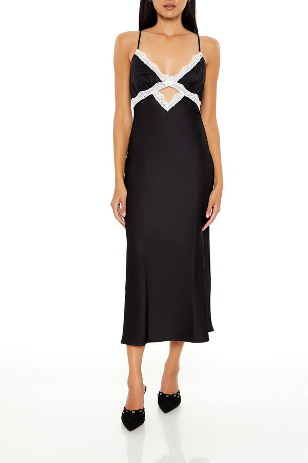 Forever 21 Lace-Trim Maxi Slip Dress