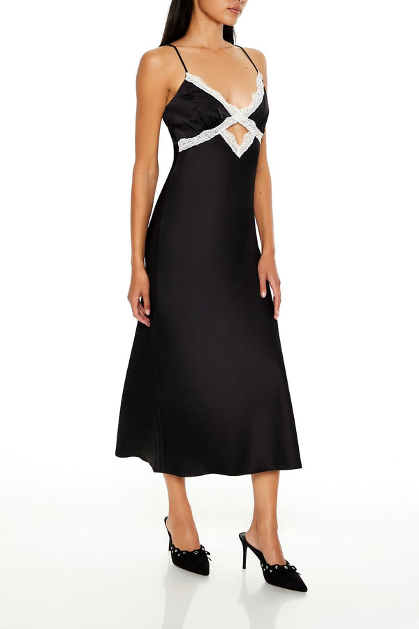 Forever 21 Lace-Trim Maxi Slip Dress