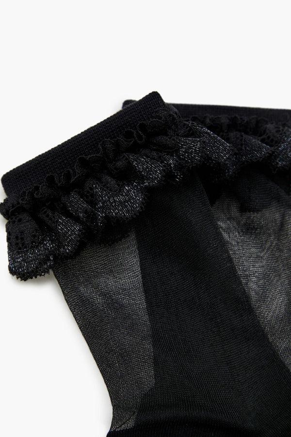 Forever 21 Lace-Trim Mesh Crew Socks