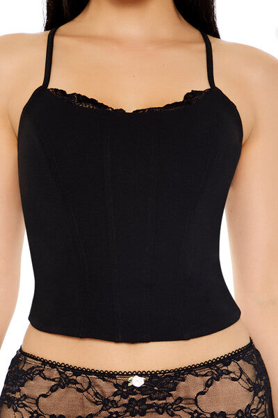 Forever 21 Lace-Up Corset Cropped Cami