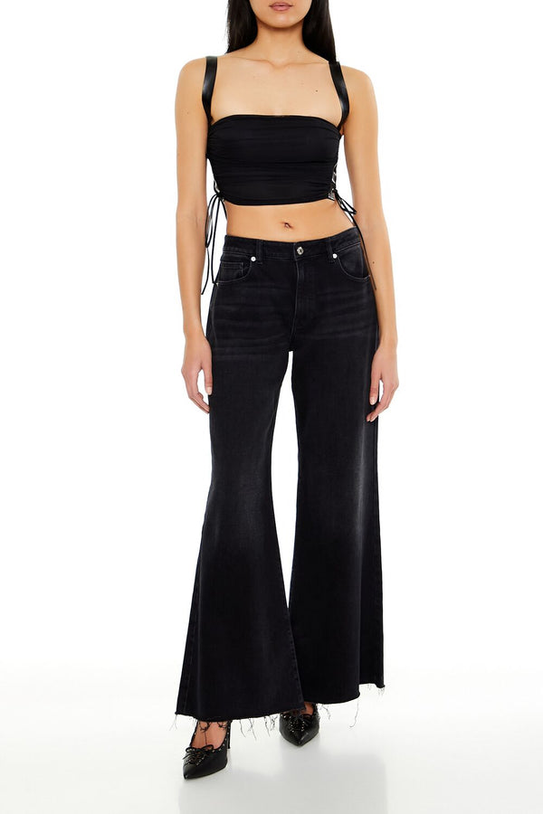 Forever 21 Lace-Up Crop Top