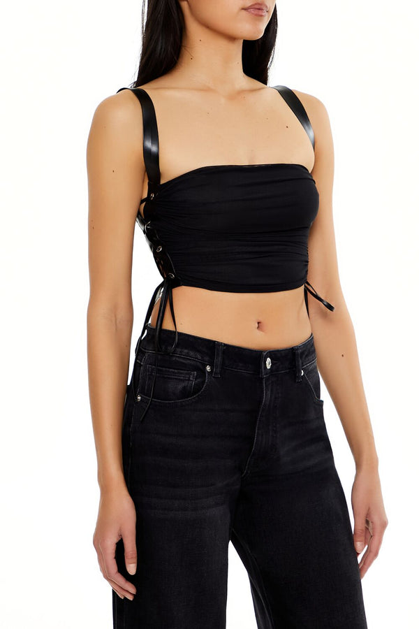 Forever 21 Lace-Up Crop Top
