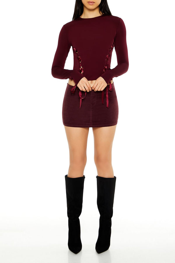 Forever 21 Lace-Up Crop Top