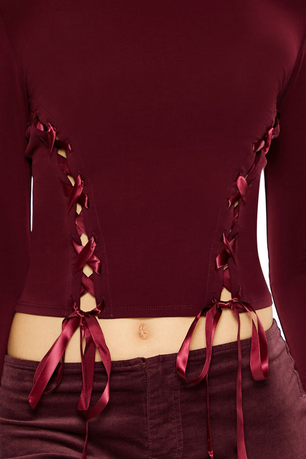 Forever 21 Lace-Up Crop Top