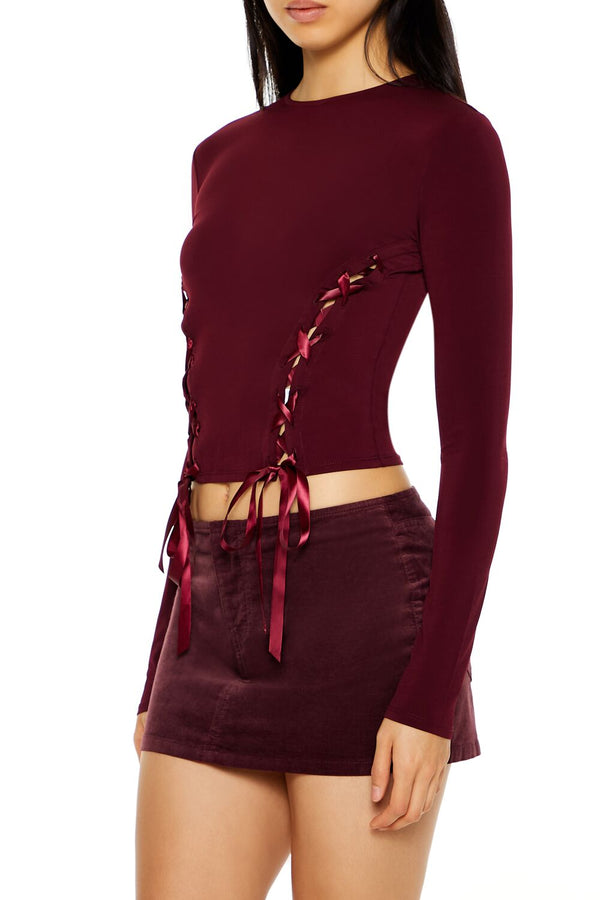 Forever 21 Lace-Up Crop Top