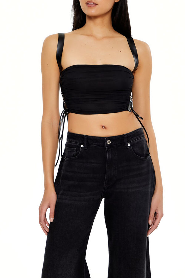 forever 21 Lace-Up Crop Top