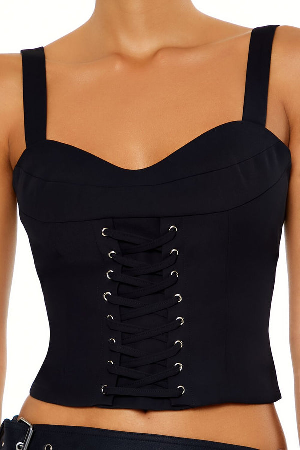 Forever 21 Lace-Up Sweetheart Tank Top