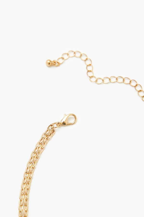 Forever 21 Layered Faux Gem Cross Necklace