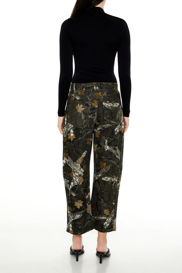 Forever 21 Leaf Camo Print Twill Pants