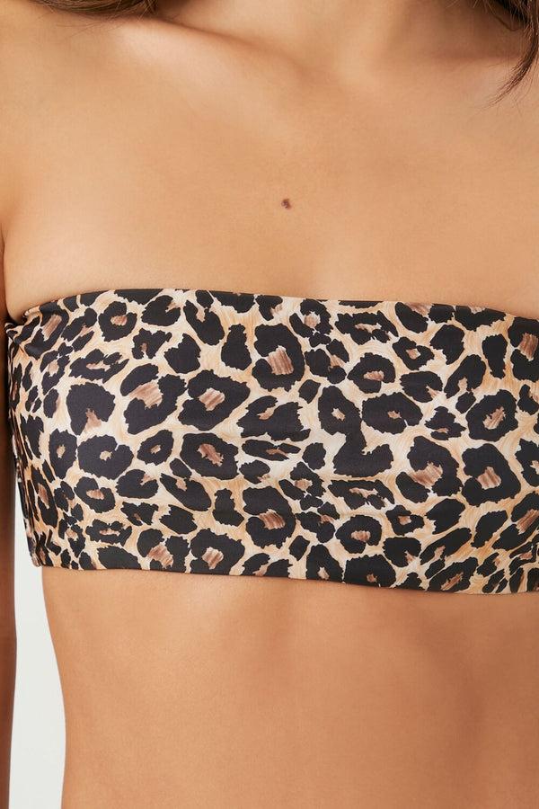 Forever 21 Leopard Print Bandeau Bikini Top