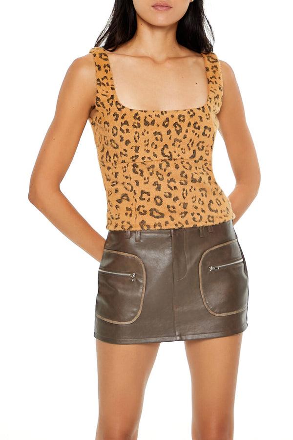 forever 21 Leopard Print Jacquard Tank Top