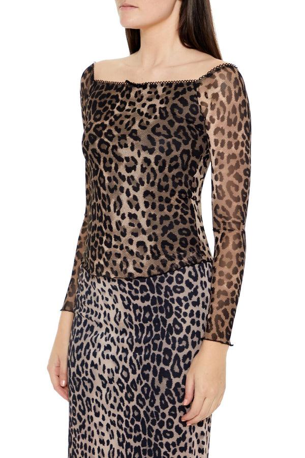 Forever 21 Leopard Print Square-Neck Top