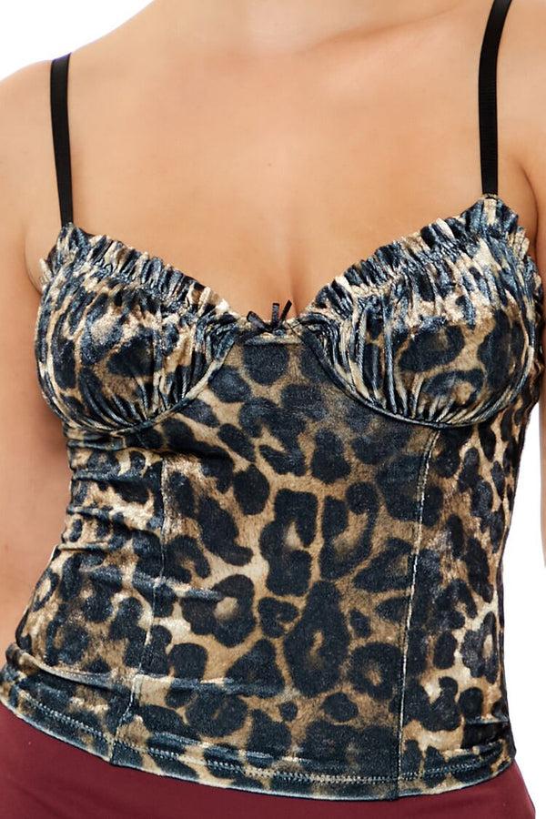 Forever 21 Leopard Print Velvet Cami