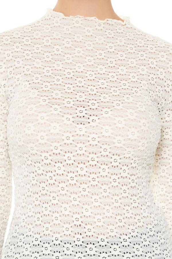 Forever 21 Lettuce-Edge Lace Top