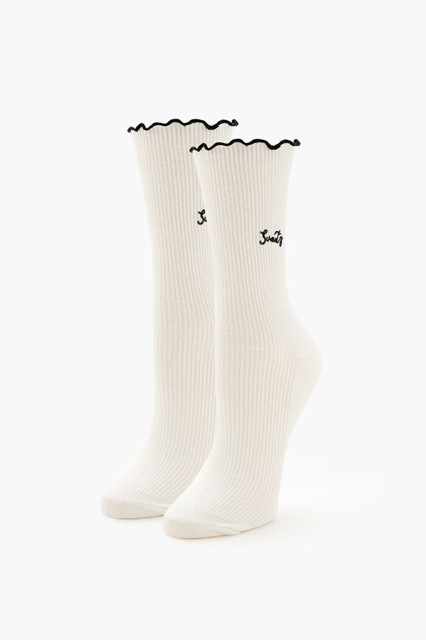 forever 21 Lettuce-Edge Sweety Crew Socks