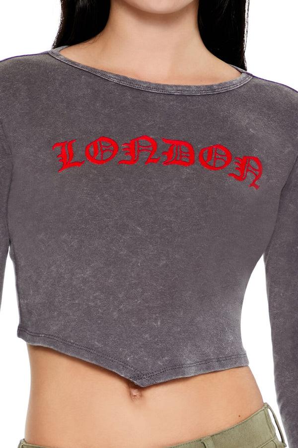 Forever 21 London V-Cut Cropped Tee