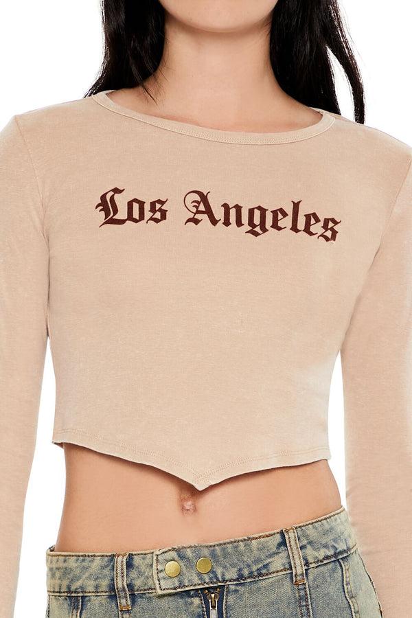 Forever 21 Los Angeles V-Cut Cropped Tee