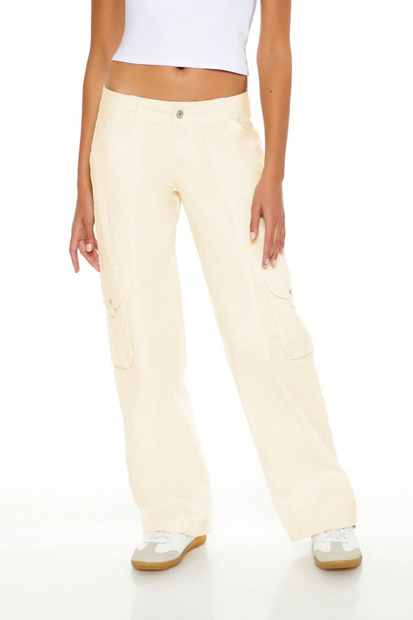 Forever 21 Low-Rise Straight-Leg Cargo Pants