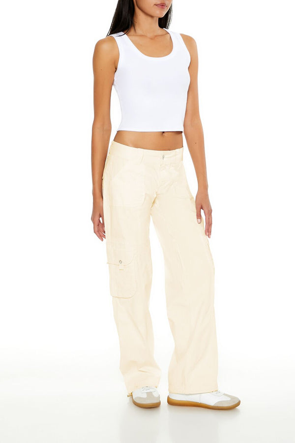 Forever 21 Low-Rise Straight-Leg Cargo Pants