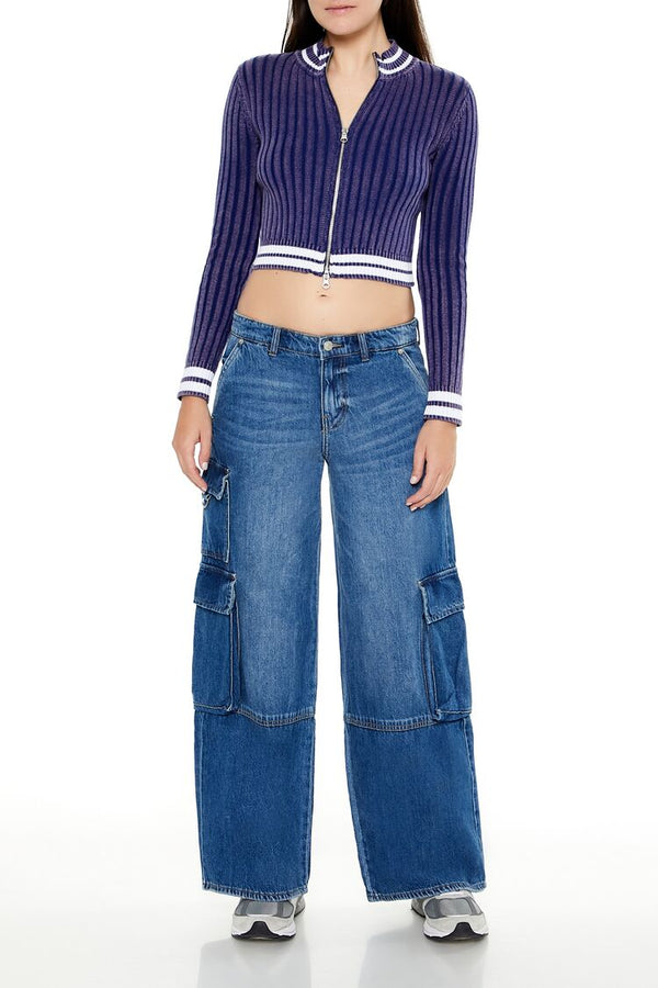 forever 21 Low-Rise Wide-Leg Cargo Jeans