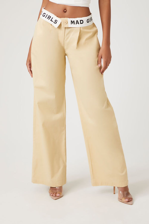 Forever 21 Mad Girls Graphic Wide-Leg Pants