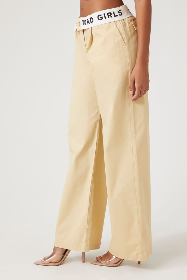 Forever 21 Mad Girls Graphic Wide-Leg Pants